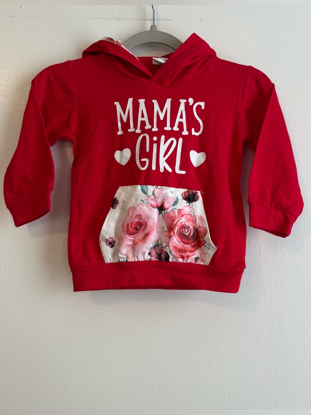Mama's Girl Red Hooded Girls Sweatshirt 9-12 months